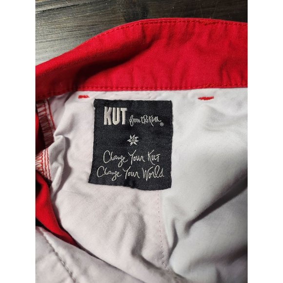 Kut from the Kloth Womens Red Casual Capri Pants Sz 12‎ (small flaw on inseam) - Picture 3 of 7